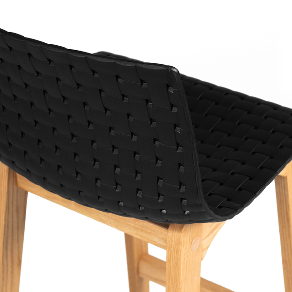 Byron Solid Oak Bar Stool in Black Acrylic