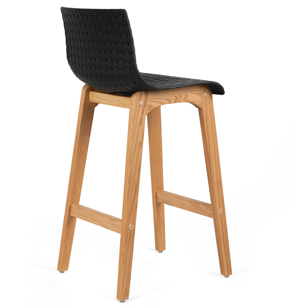 Byron Solid Oak Bar Stool In Grey Acrylic at Lori Mercado blog