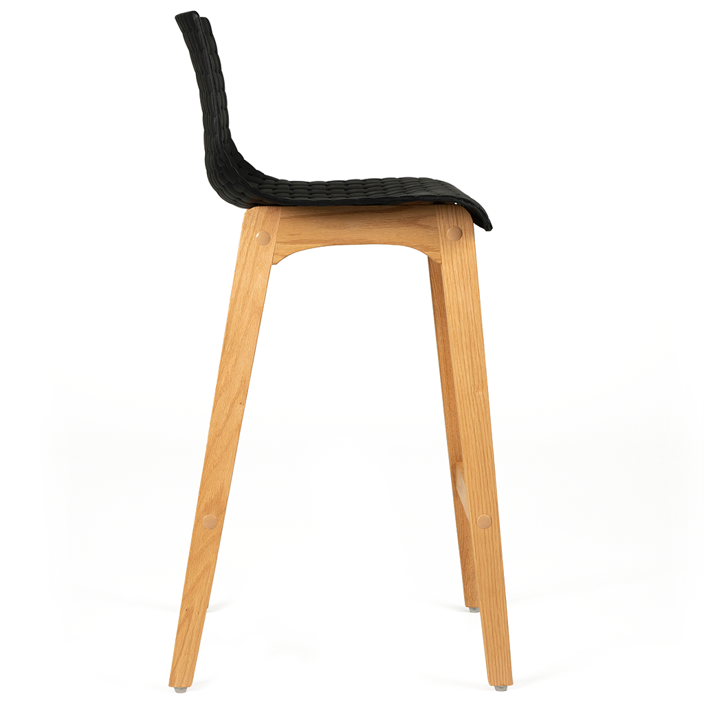 Byron Solid Oak Bar Stool in Black Acrylic