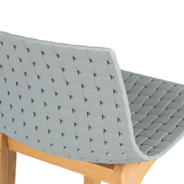 Byron Solid Oak Bar Stool in Grey Acrylic