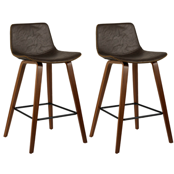 Laurent Bar Stool (Set of 2) Vintage Walnut