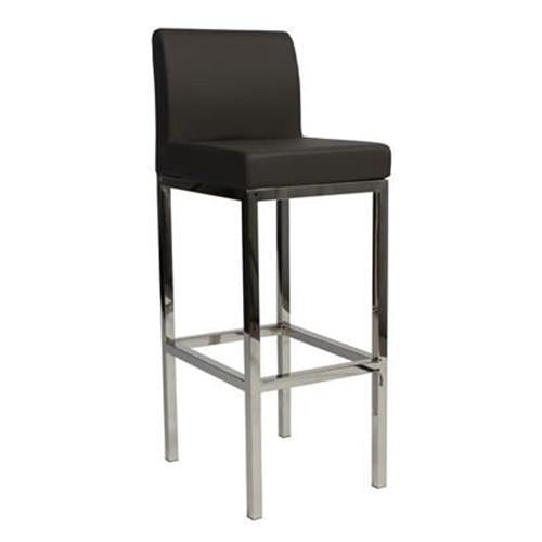 Therese Polished Stainless Steel Leg Bar Stool 78cm Charcoal