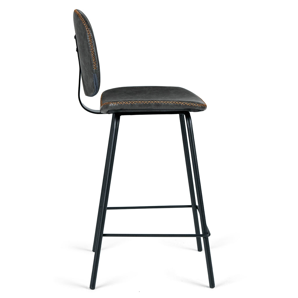Mace Leatherette Kitchen Bar Stool in Vintage Grey